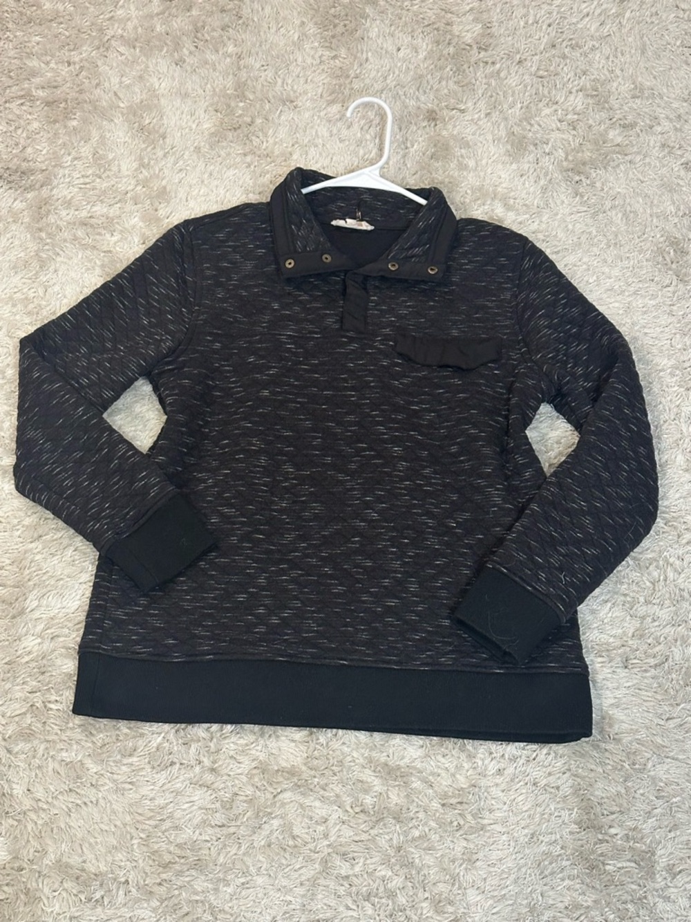 Entro Women’s Dark Heather Quilted Pullover Sweater